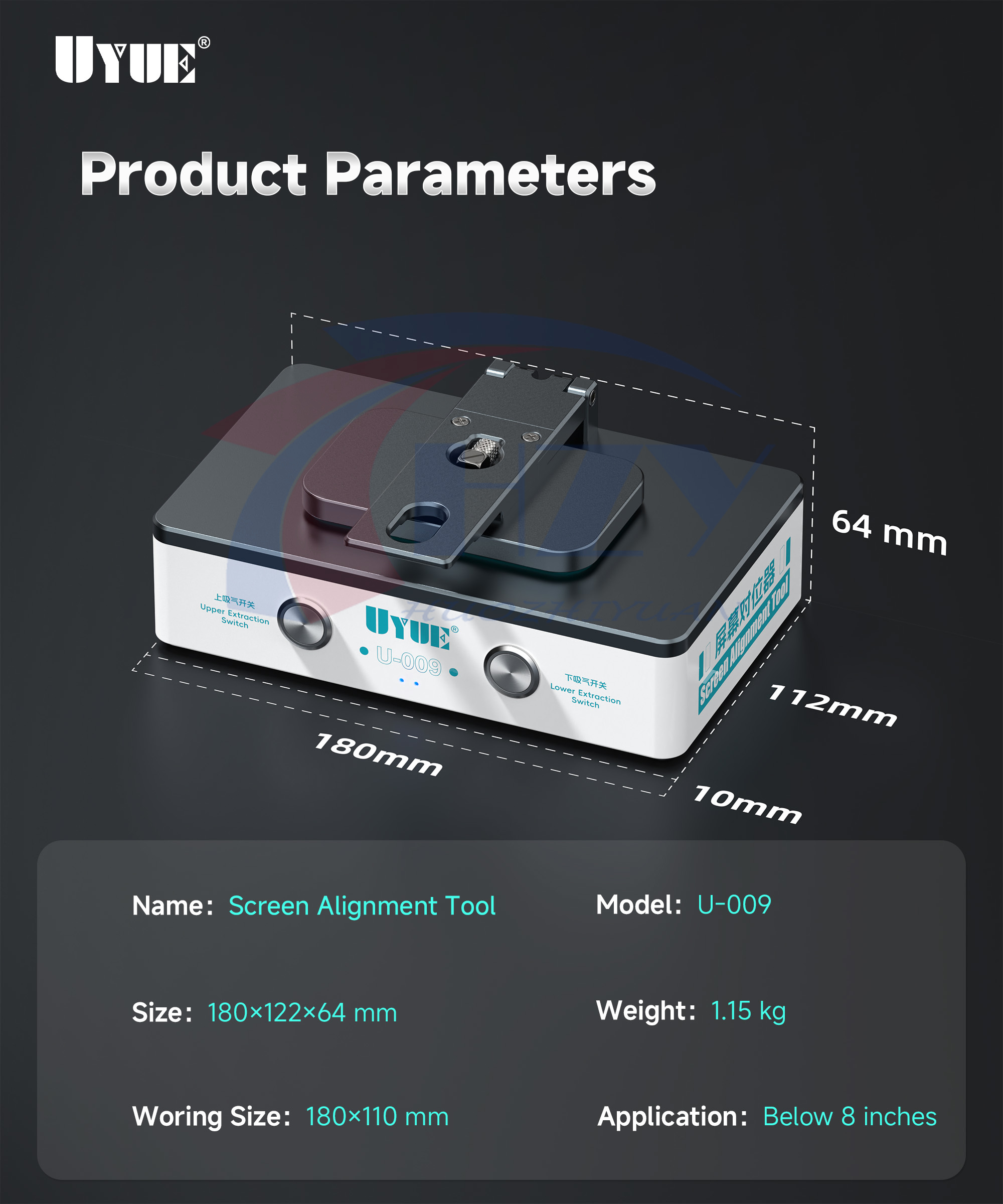 Screen Alignment Tool - UYUE U009 Ekran Hizalama Aleti Dahili