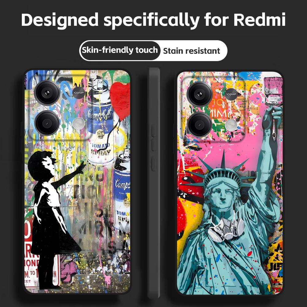 Xiaomi Redmi Note 14 - Banksy Graffiti Sanat telefon kılıfı Redmi