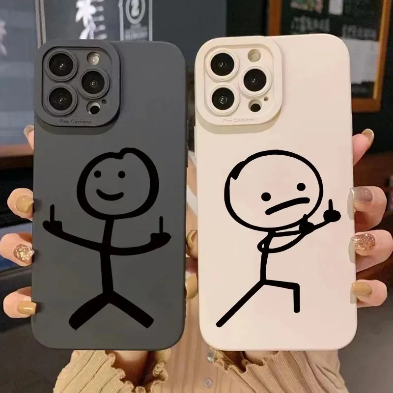 Apple Iphone 16 - Sevimli Karikatür Kibrit Adamı Mat Silikon