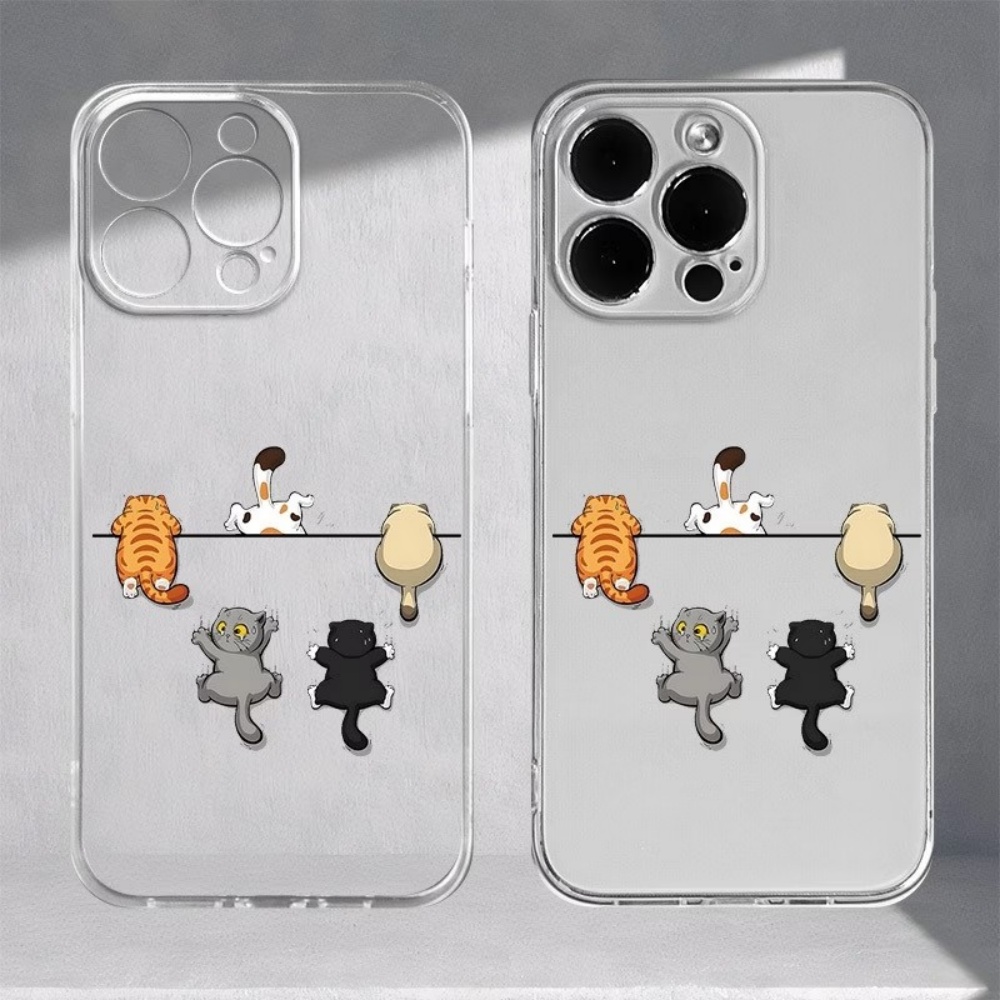 Apple Iphone 15 - Beş Sevimli Kedi Desenli Telefon Kılıfı