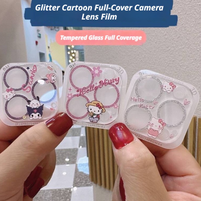 Tempered Glass Screen 9H - Sanrio Hello Kitty Kuromi Simli Elmas